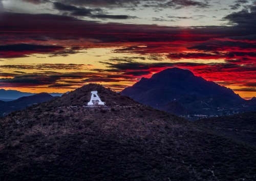 "A" MOUNTAIN (RED SUNSET) by Dean Kelly