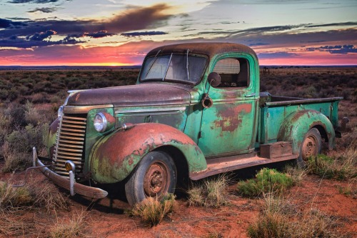 GREEN PICKUP TRUCK by Guy Atchley